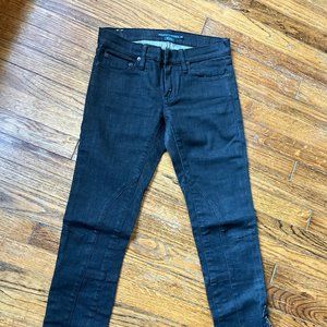 ralph lauren moto snap leg 26 punk straight leg black jeans